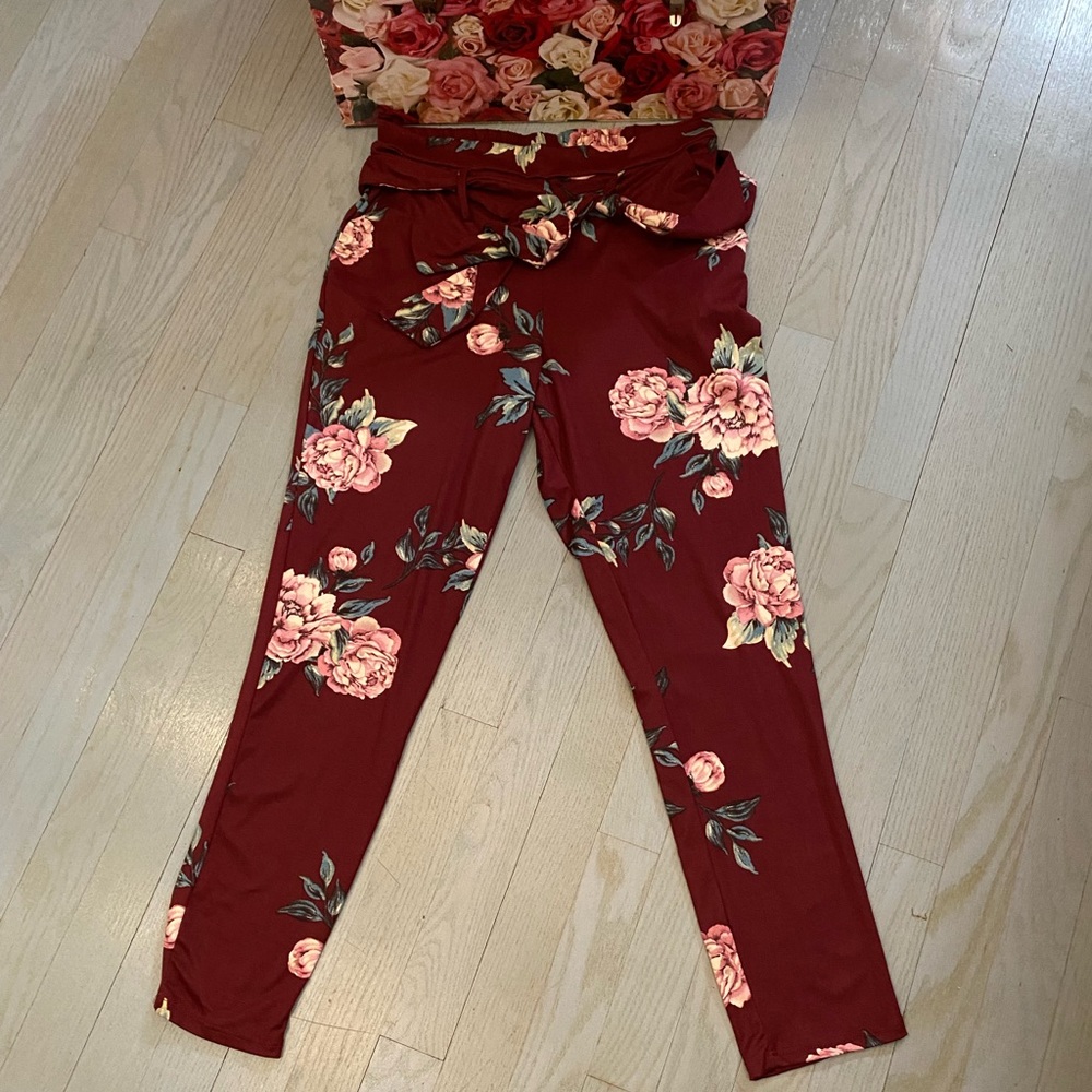 🌺RainBow floral pants🌺
